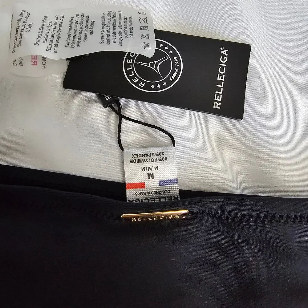NWT‎ M Black Relleciga Italian Design Swim Bottoms